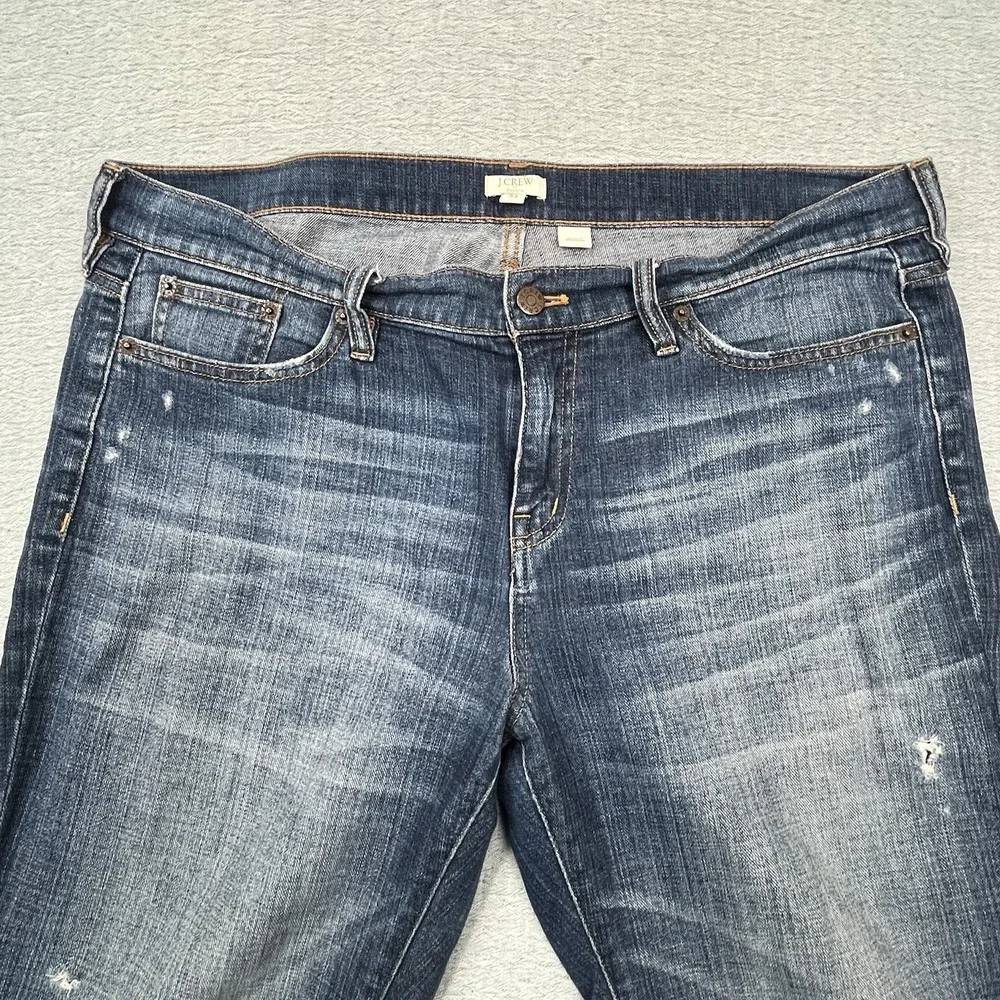J Crew‎ Flex Jeans Mens 36x30 Slim Straight Stretch Light Wash Distressed